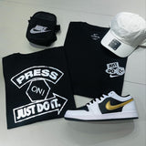 Combo Kit NK, 1 Tênis Air Jordan, 1 Boné, 1 Bag